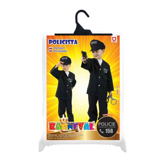 Déguisement d'enfant policier avec casquette - impression tchèque (S)