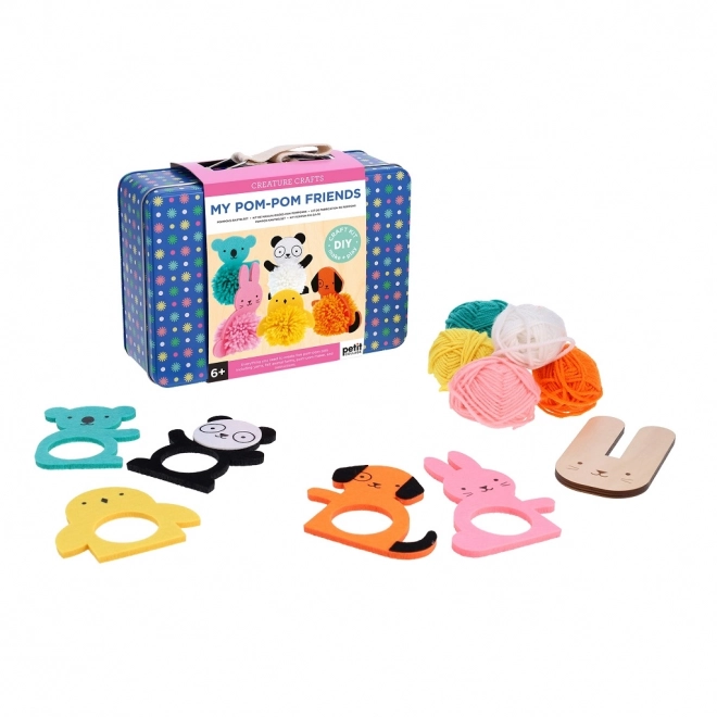 Petit Collage Coffret Créatif avec Animaux à Pompons