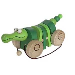 Crocodile en bois à tirer clapant