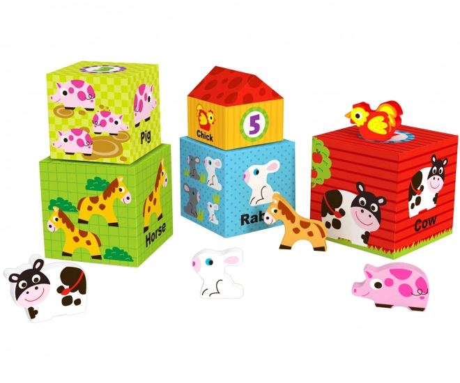 Woopie puzzle de ferme verte avec blocs et figurines