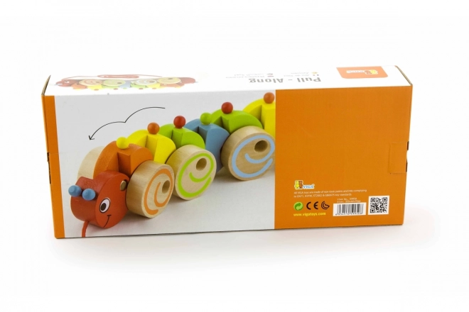 Chenille à tirer en bois