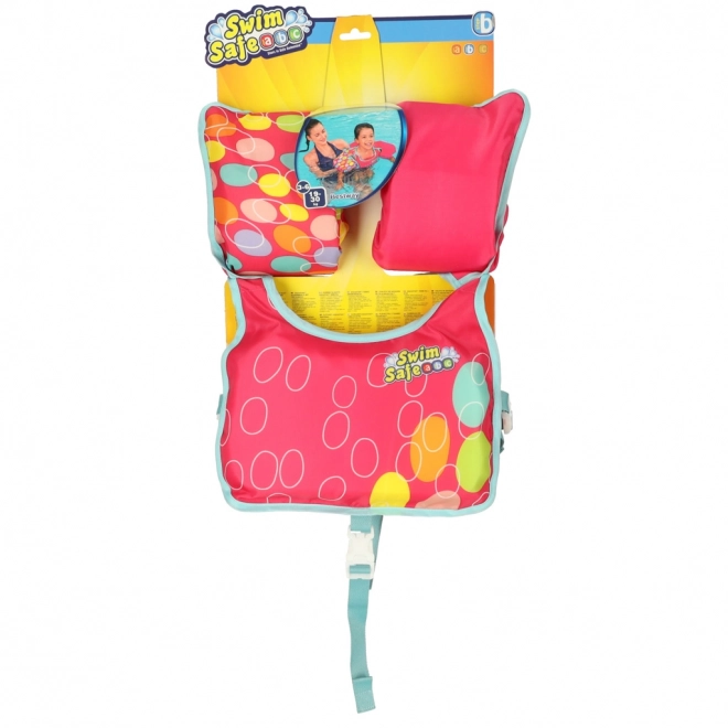 Veste de natation enfant rose avec manches Bestway 3-6 ans, 19-30 kg