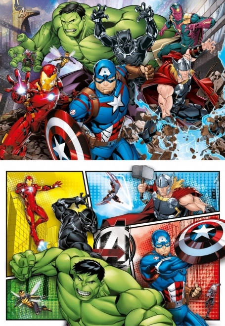 Puzzle 2x60 pièces Super Kolor - Avengers