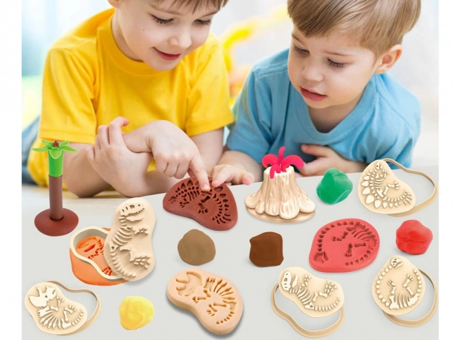 Ensemble de pâte à modeler dinosaures