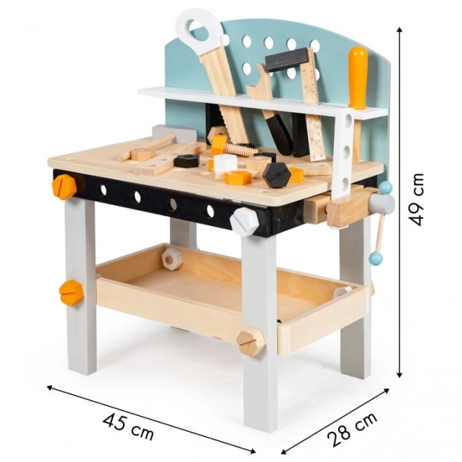 Table de travail en bois pour enfants avec outils ECOTOYS
