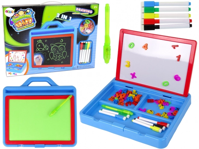 Tableau de dessin magnétique Glowing Paint 2 en 1