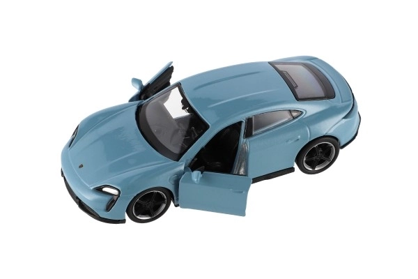 Auto Welly Porsche Taycan Turbo S métal/plastique 12cm 4 couleurs à rétrofriction 12pcs en boîte