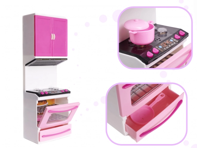 Cuisine pour poupées 4-modules avec effets LED