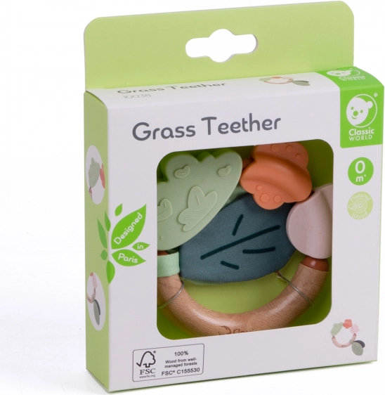 Hochet et anneau de dentition en bois 2 en 1 Classic World