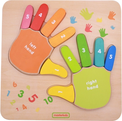 Tableau éducatif en bois pour compter sur les doigts MASTERKIDZ