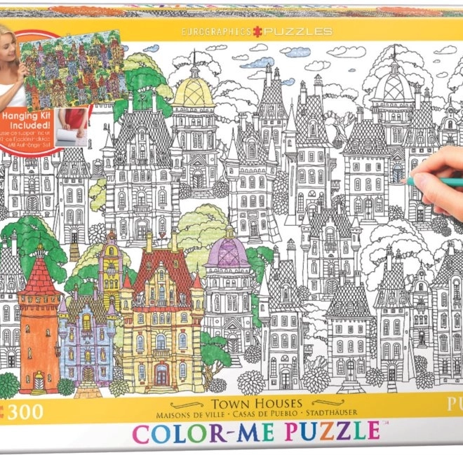 EUROGRAPHICS puzzle à colorier Maisons en ville 300 pièces + kit de suspension