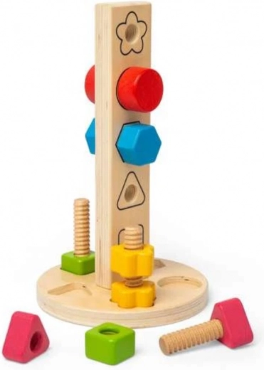 Bigjigs Toys tour à visser en bois avec formes
