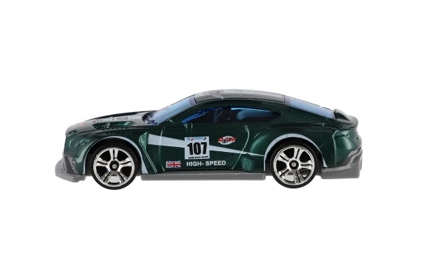 Voiture de course 6 pièces métal/plastique 8cm en roue libre dans une boîte 10,5x27x4cm