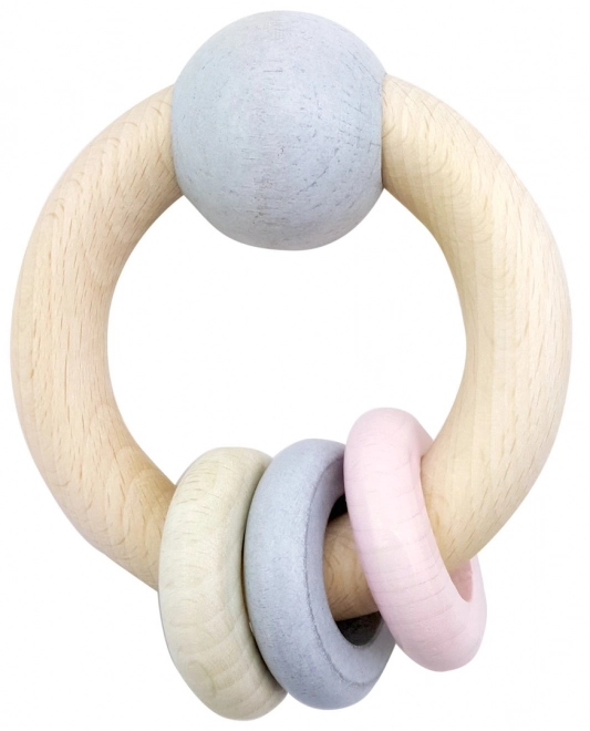 Hess Kulaté hochet avec boule et anneaux roses