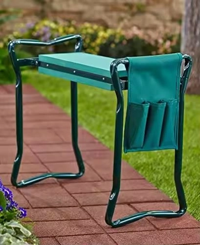 Tabouret et agenouilloir de jardin pliable 3 en 1 avec organisateur
