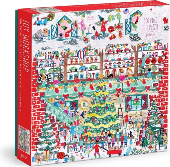 Puzzle feuille métallique Michael Storrings Atelier de Noël 500 pièces