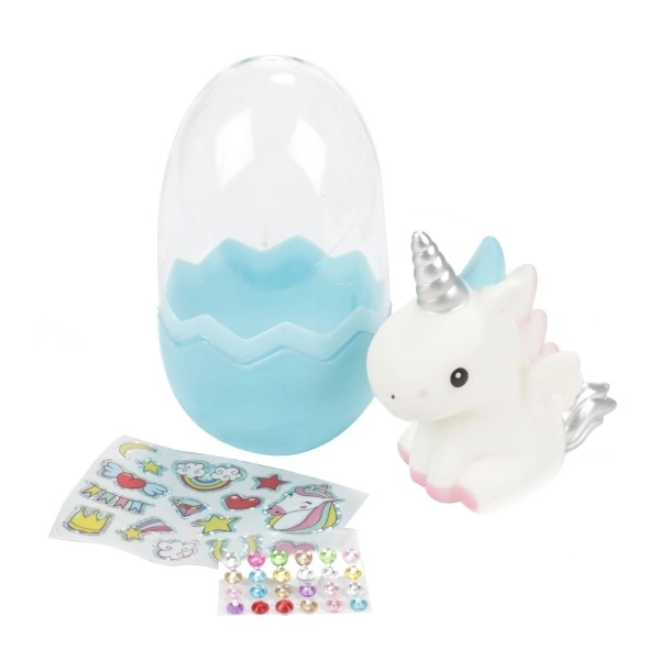 Œuf surprise licorne en plastique 3 couleurs 6x10cm