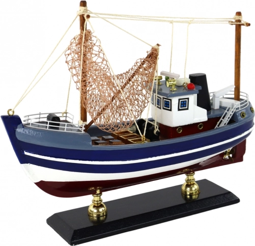 Chalutier de pêche en bois de collection – modèle décoratif