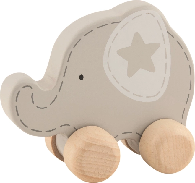 Goki éléphant roulant en bois