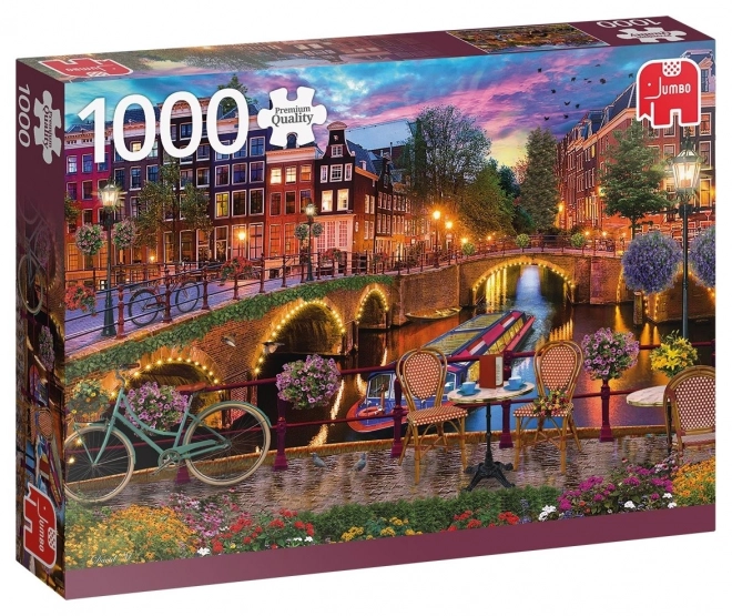 Puzzle Canaux d'eau à Amsterdam 1000 pièces