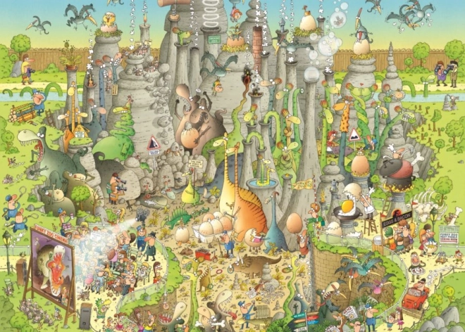 Puzzle Heye ZOO de fous : Exposition Monde jurassique 1000 pièces