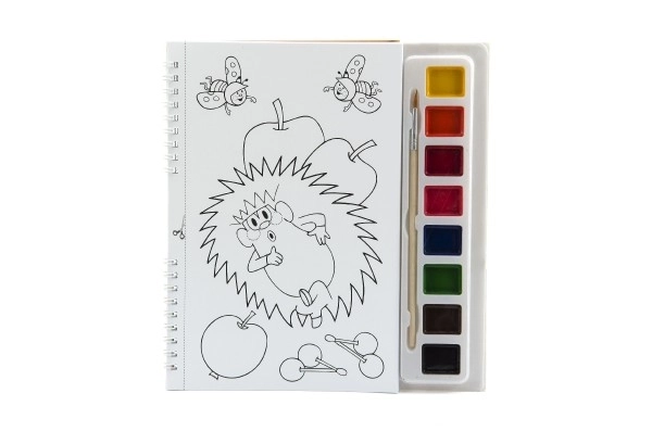 Livre à colorier Krtek avec aquarelles et pinceau