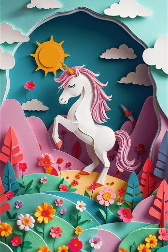 Trefl Puzzle Art en papier : Licorne 160 pièces