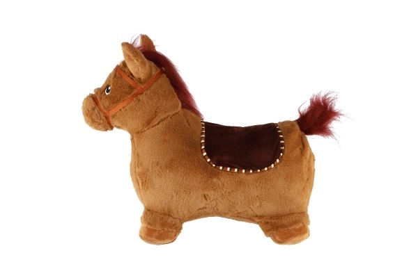 Cheval en peluche marron à effets