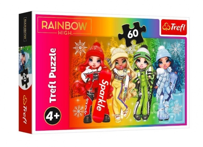Puzzle 60 pièces Joyeux Arc-en-ciel poupées hautes
