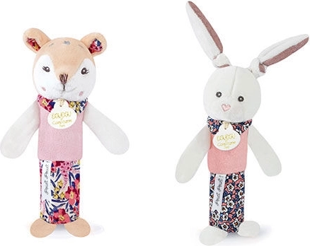 Hochet siffleur en peluche Doudou biche 17 cm