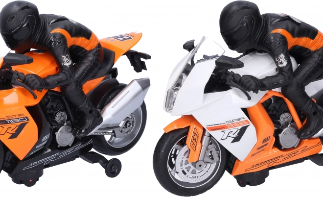 Moto de course avec cavalier 28 cm