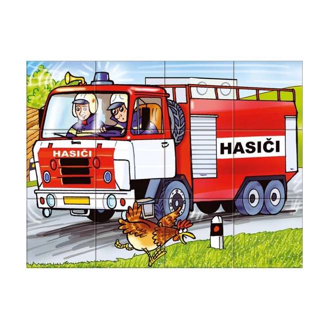 Cubes illustrés pour enfants avec motif de locomotive