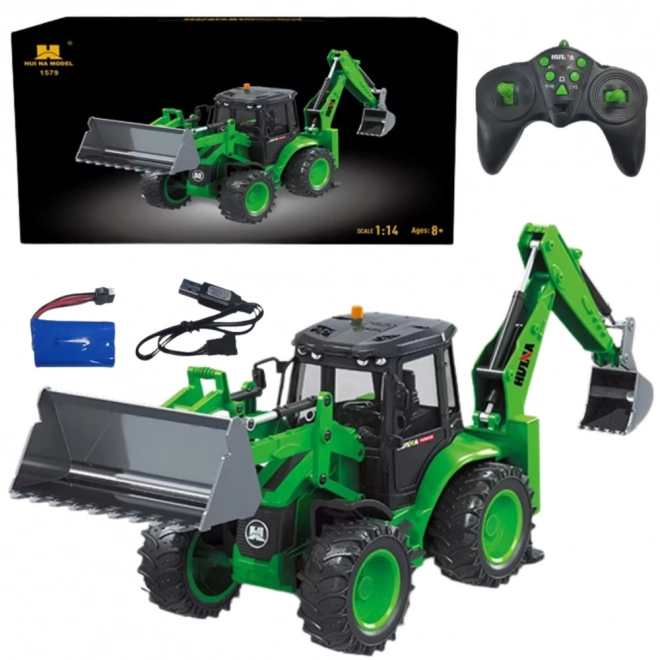 Chargeur pelleteuse RC vert Huina 1:14