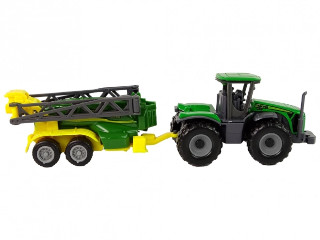 Véhicule Agricole Tracteur avec Pulvérisateur Vert
