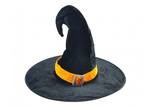 Chapeau de sorcière adulte noir 44x34cm carnaval