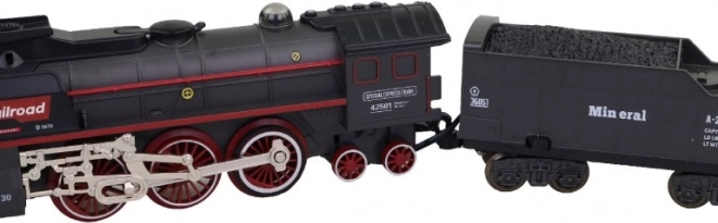 Ensemble de Train avec Locomotive à Vapeur sur Batterie avec Lumière et Son