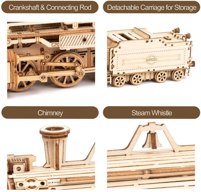 Locomotive - Express à Vapeur - Puzzle 3D en Bois
