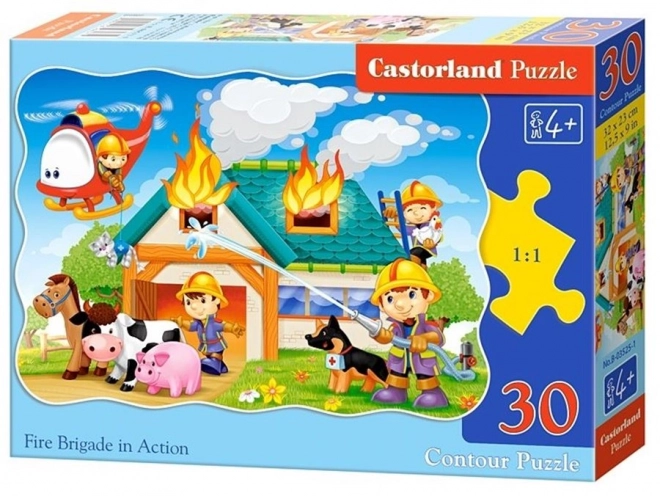 Puzzle Caserne de pompiers en action 30 pièces