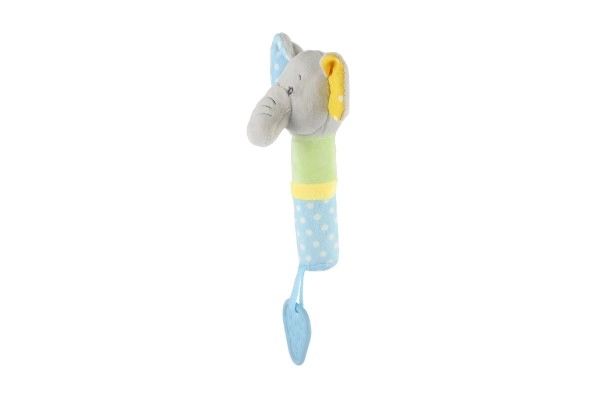 Jouet de dentition/hochet éléphant en peluche 23cm en sachet sur carte 0+