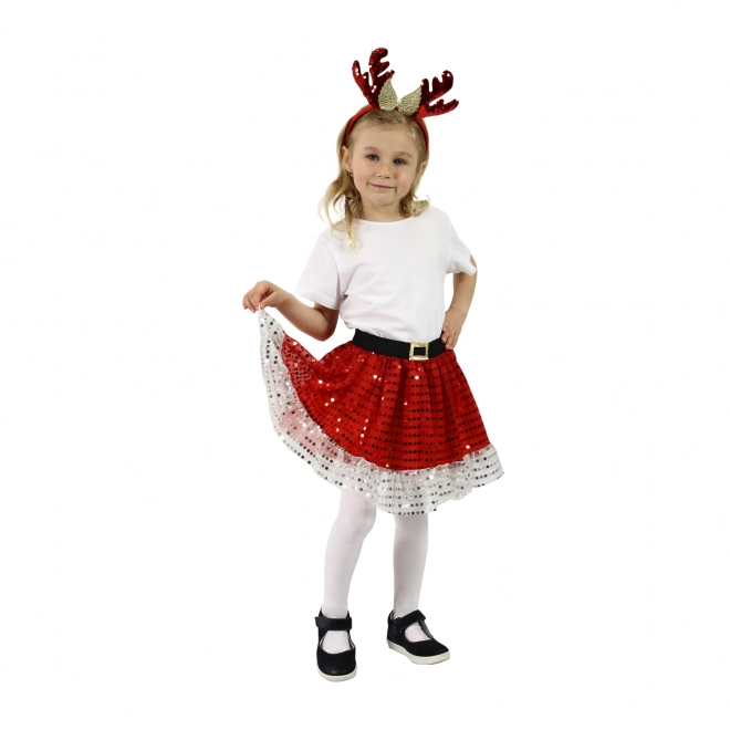 Déguisement enfant TUTU jupe renne de Noël avec serre-tête