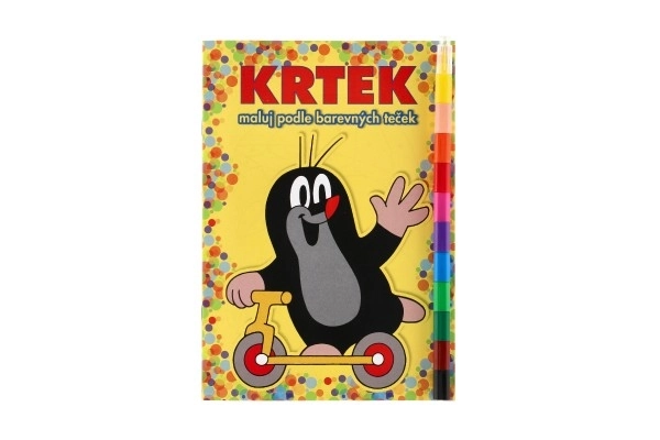 Livres à colorier Krtek A5 - Peignez selon les points de couleur avec crayons de cire