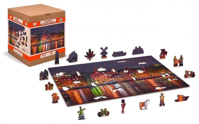 Puzzle en bois Amsterdam de Nuit