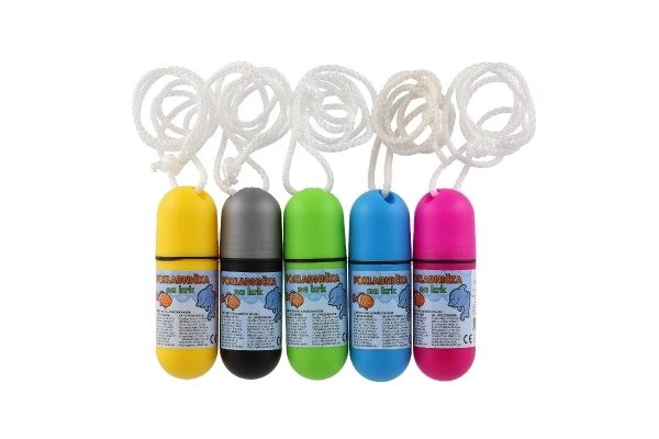 Tirelire à cou avec cordelette 11,5cm plastique assorti mélange de couleurs