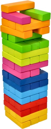 goki tour d’équilibre en blocs de bois – jeu de construction arc-en-ciel
