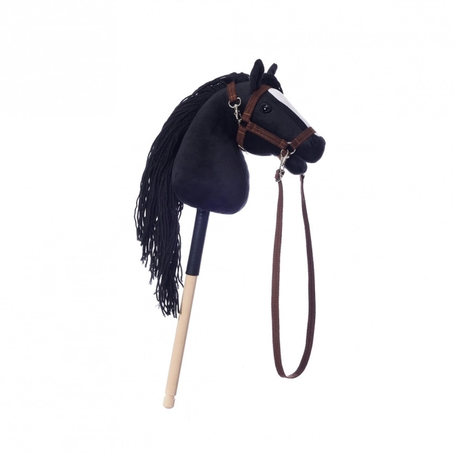 HOPPIHORSE cheval sur bâton hobby horse taille A4 noir