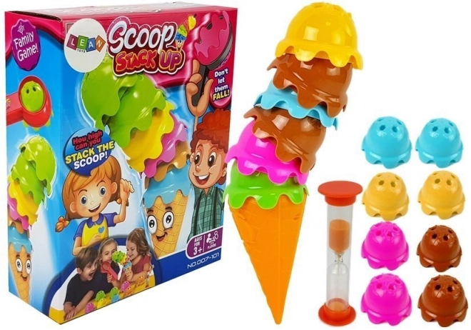 Crème glacée en gaufre Jeu d'arcade coloré avec une tour pyramidale pour toute la famille