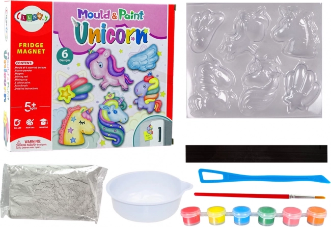 Kit créatif DIY aimants en plâtre Licornes