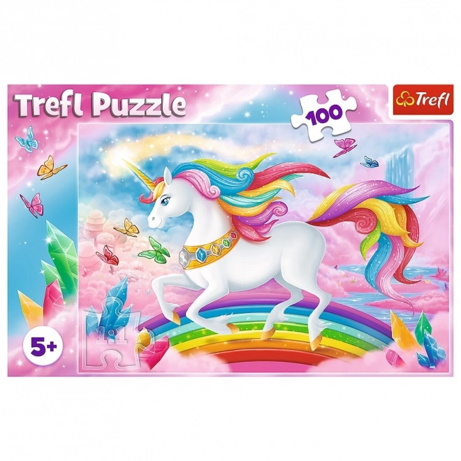 Puzzle Dans le monde de cristal de la licorne 100 pièces 41x27,5cm dans une boîte 29x19x4cm