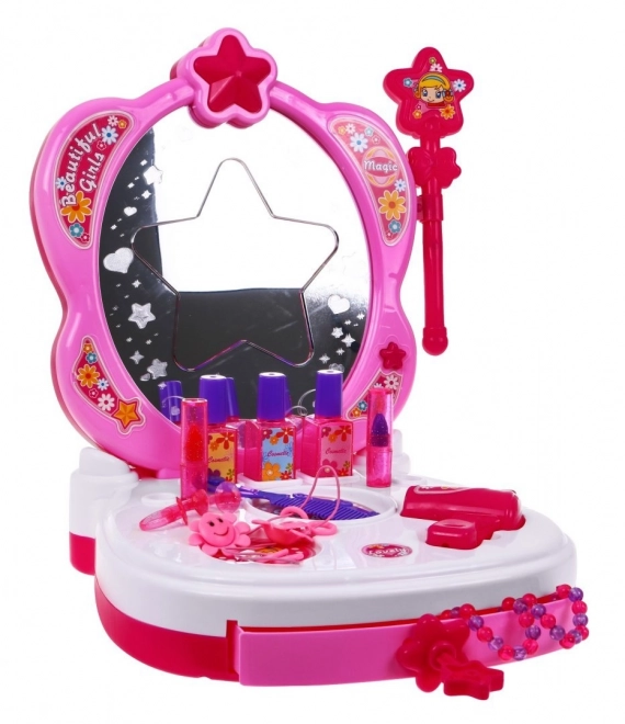 Toilette interactive portable pour filles 3+ Miroir + cosmétiques + accessoires