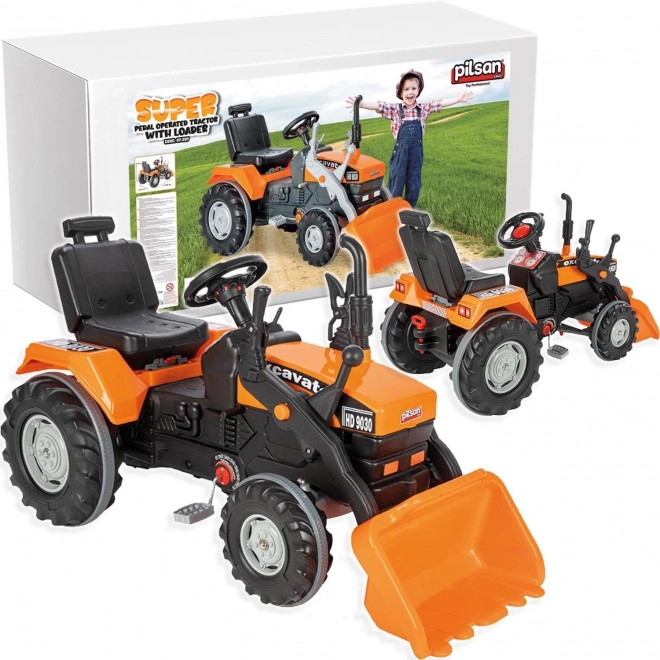 Pilsan Tracteur à pédales avec pelle XXL orange